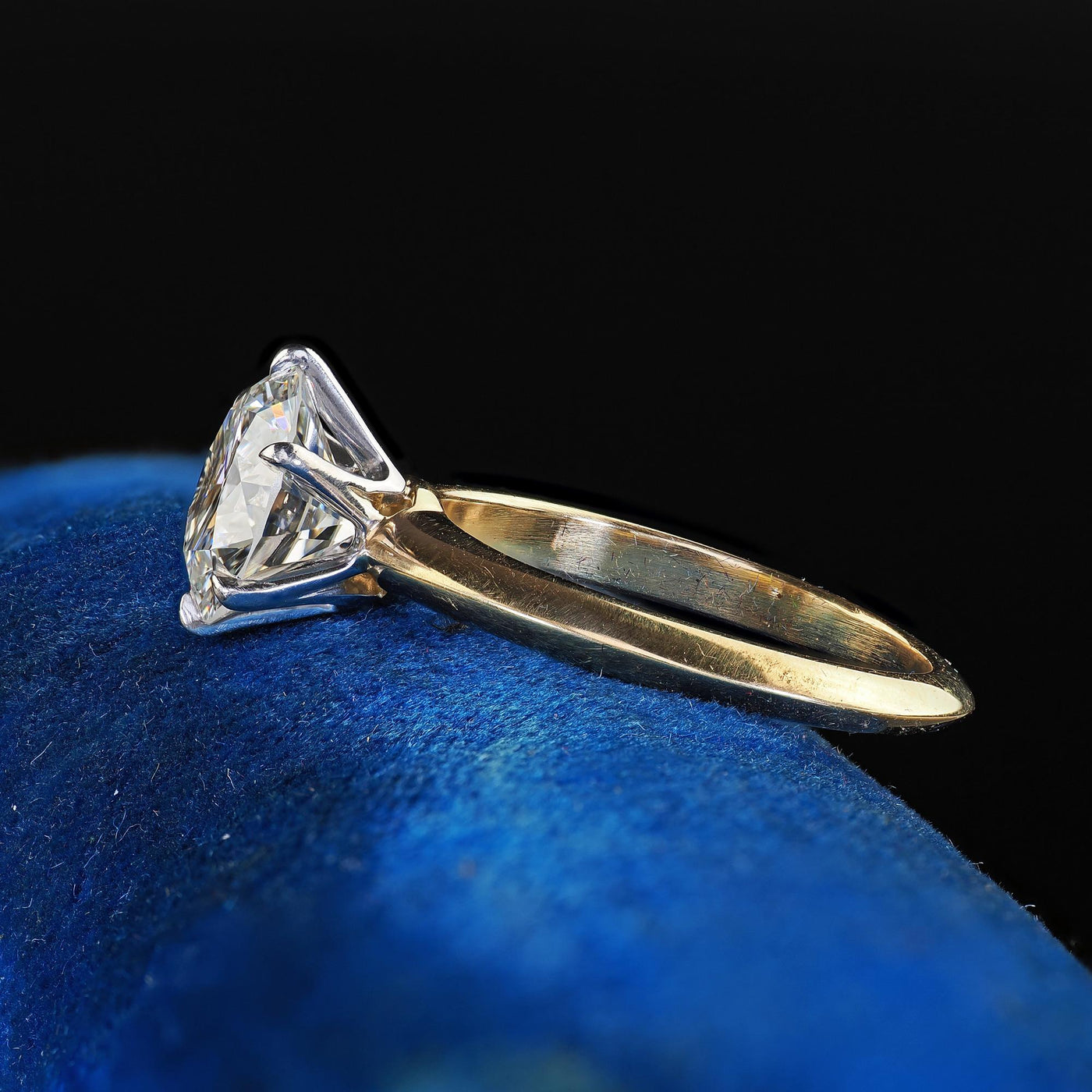 Vintage Tiffany and Co 18K Gold and Platinum Diamond Engagement Ring - GIA