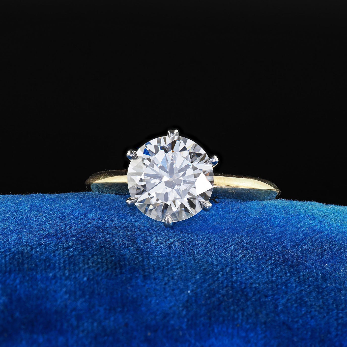 Vintage Tiffany and Co 18K Gold and Platinum Diamond Engagement Ring - GIA