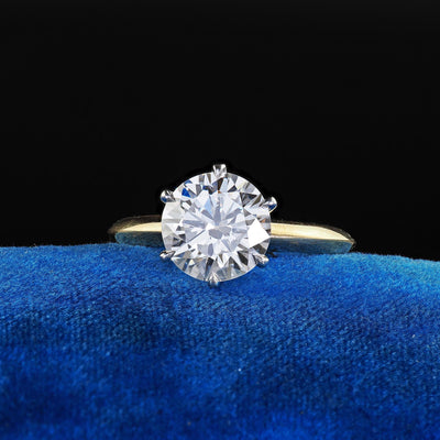 Vintage Tiffany and Co 18K Gold and Platinum Diamond Engagement Ring - GIA