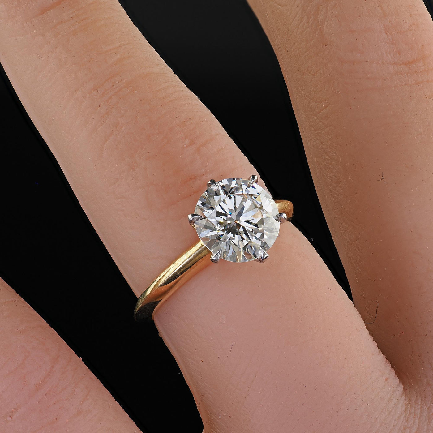 Vintage Tiffany and Co 18K Gold and Platinum Diamond Engagement Ring - GIA