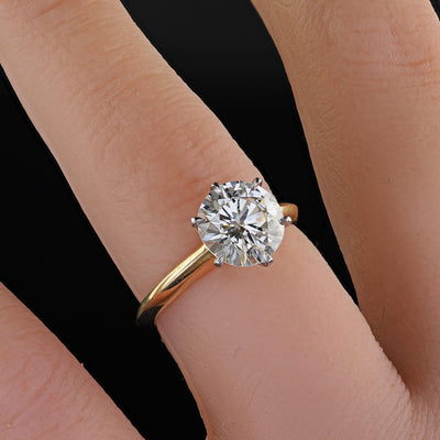Vintage Tiffany and Co 18K Gold and Platinum Diamond Engagement Ring - GIA