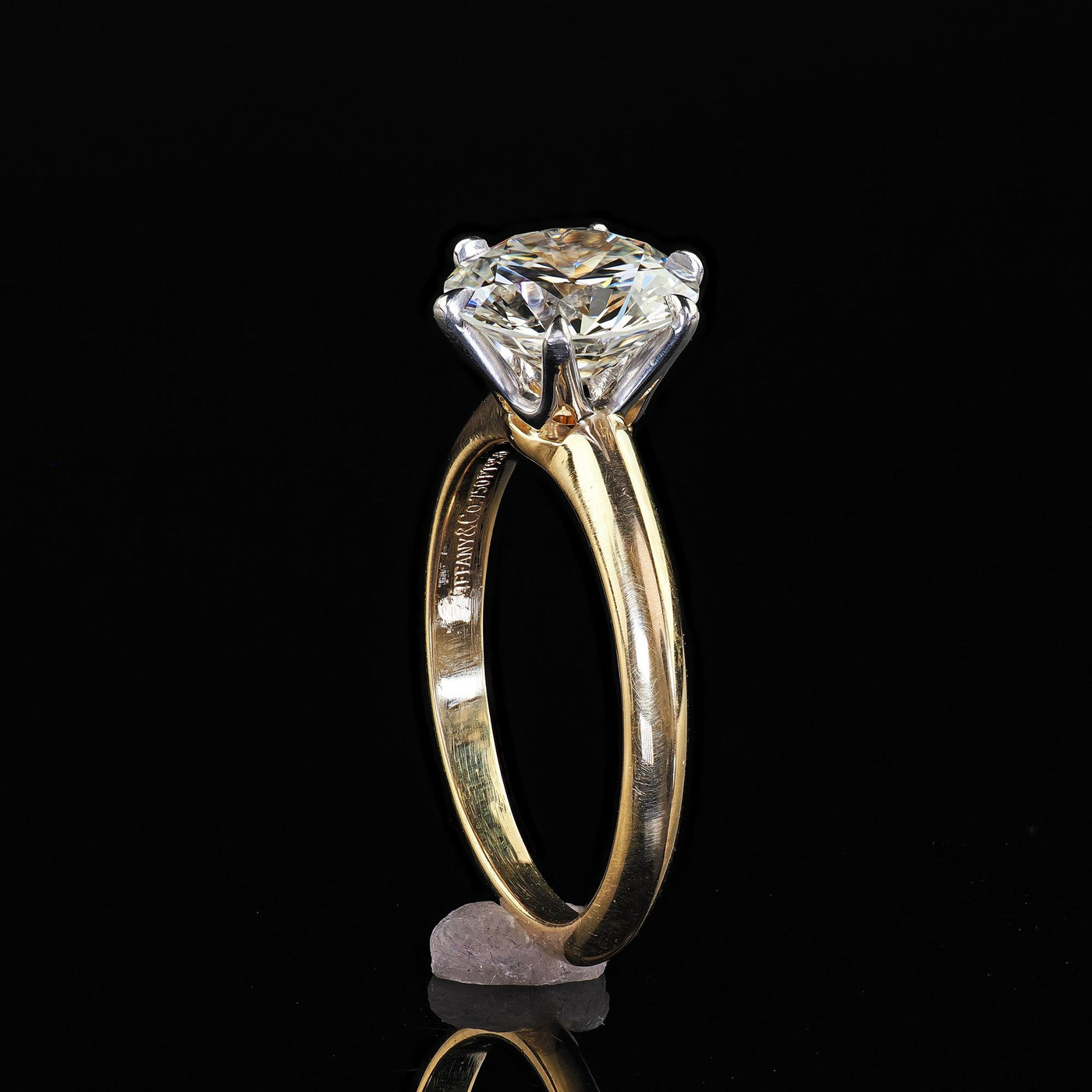Vintage Tiffany and Co 18K Gold and Platinum Diamond Engagement Ring - GIA