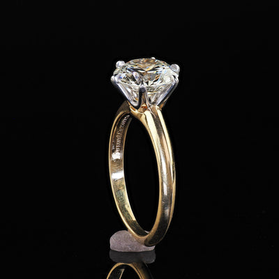 Vintage Tiffany and Co 18K Gold and Platinum Diamond Engagement Ring - GIA