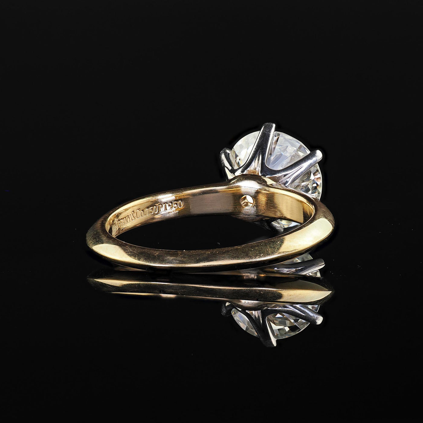 Vintage Tiffany and Co 18K Gold and Platinum Diamond Engagement Ring - GIA