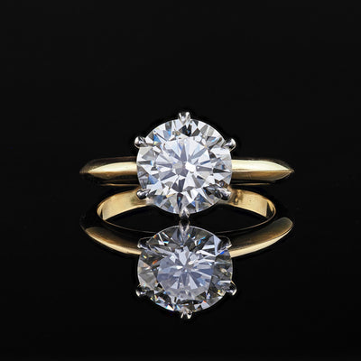 Vintage Tiffany and Co 18K Gold and Platinum Diamond Engagement Ring - GIA