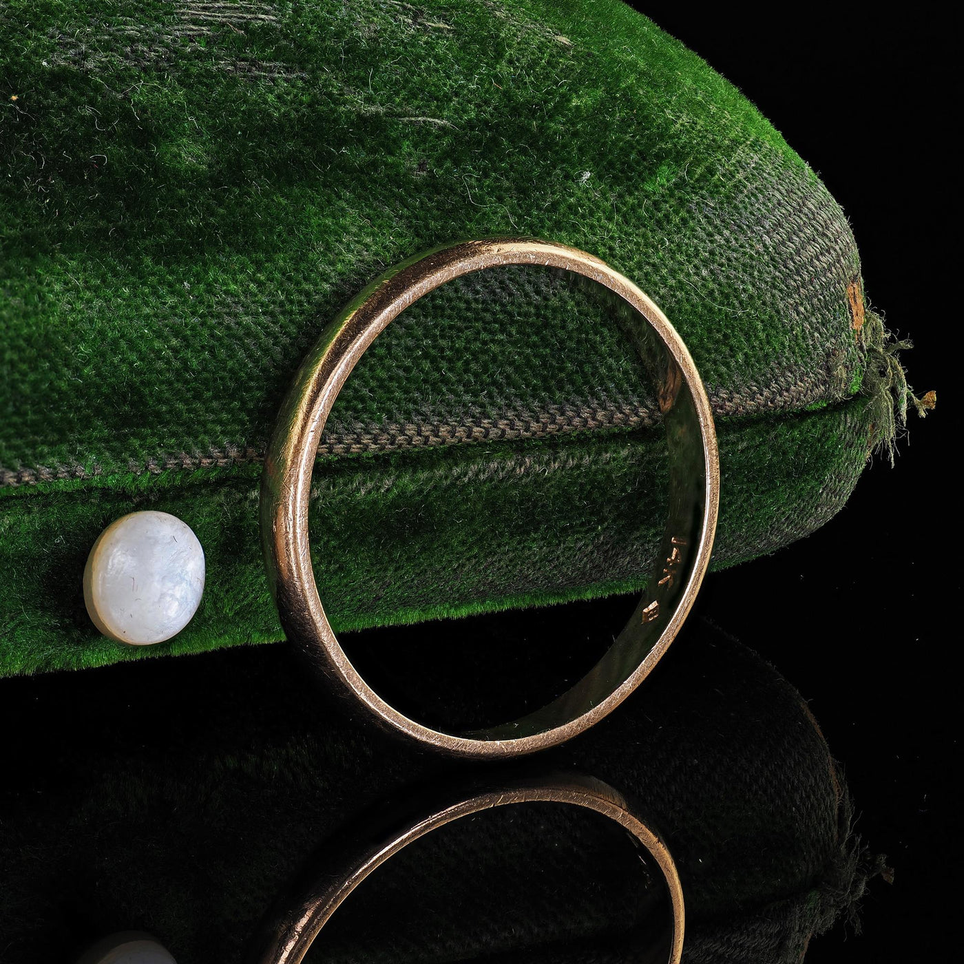 Antique Art Deco 14K Yellow Gold Classic Wedding Band - Size 9 1/2