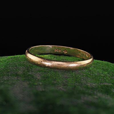 Antique Art Deco 14K Yellow Gold Classic Wedding Band - Size 9 1/2