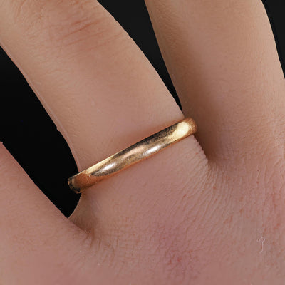 Antique Art Deco 14K Yellow Gold Classic Wedding Band - Size 9 1/2