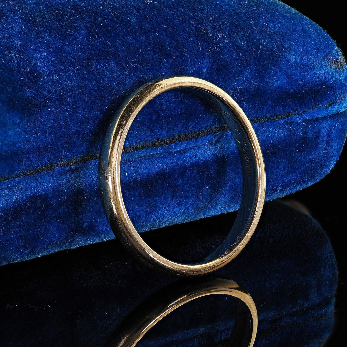 Vintage Art Deco Woods 14K Yellow Gold Classic Engraved Wedding Band - Size 10