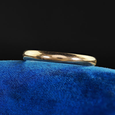 Vintage Art Deco Woods 14K Yellow Gold Classic Engraved Wedding Band - Size 10