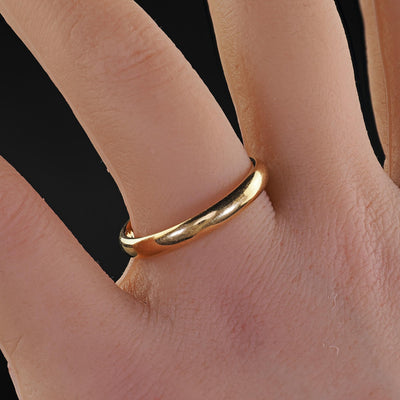 Vintage Art Deco Woods 14K Yellow Gold Classic Engraved Wedding Band - Size 10