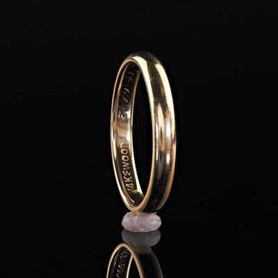 Vintage Art Deco Woods 14K Yellow Gold Classic Engraved Wedding Band - Size 10