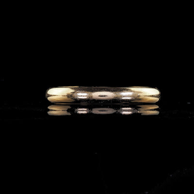 Vintage Art Deco Woods 14K Yellow Gold Classic Engraved Wedding Band - Size 10