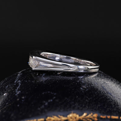 Vintage Tiffany and Co 14K Gold and Platinum Carre Cut Diamond Band Ring