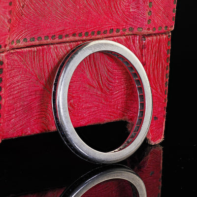 Vintage Estate Retro 18K White Gold Sapphire Eternity Band - Size 6 3/4