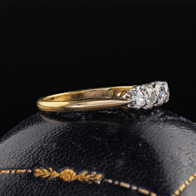 Antique Edwardian 18K Gold and Platinum Old Cut Four Stone Diamond Ring
