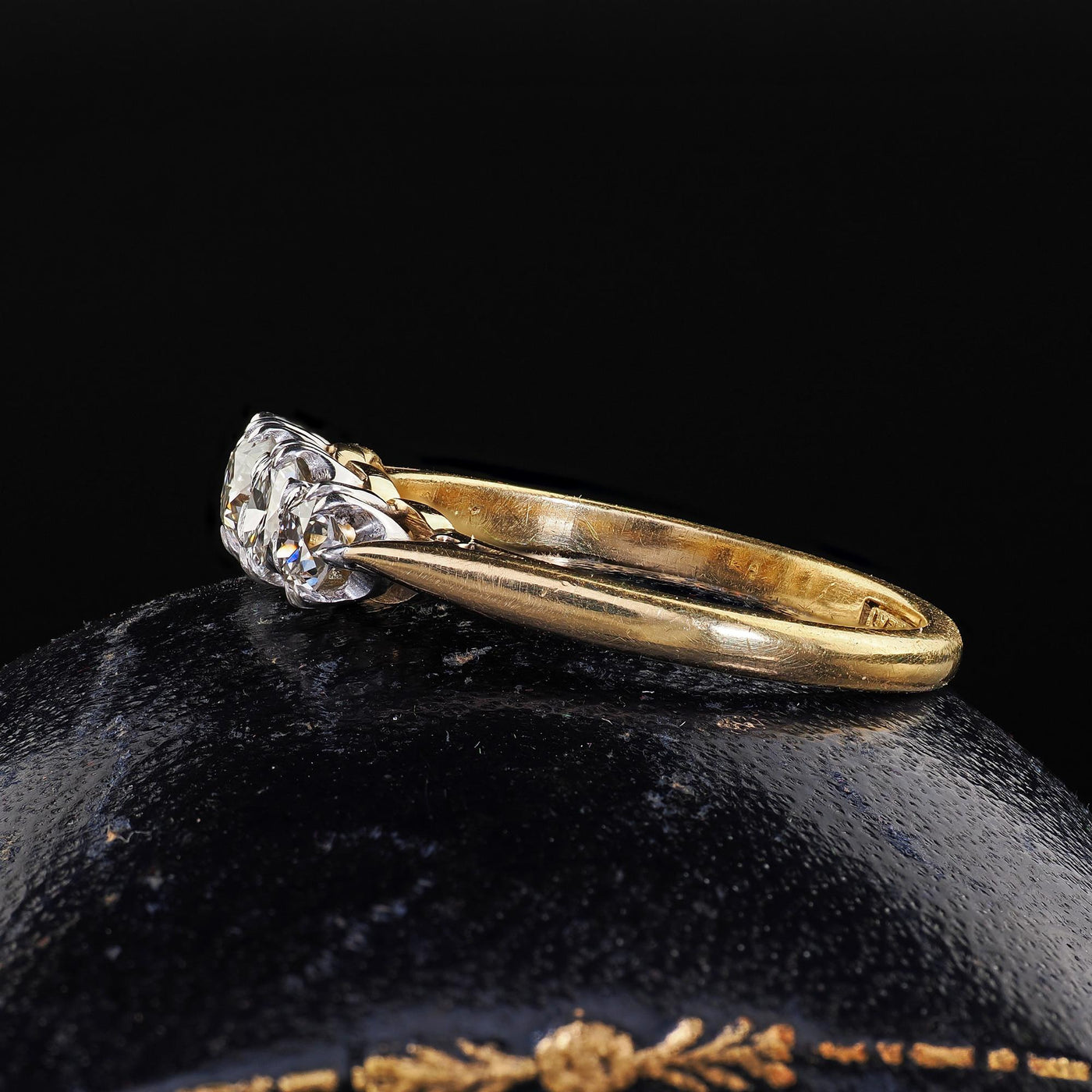 Antique Edwardian 18K Gold and Platinum Old Cut Four Stone Diamond Ring