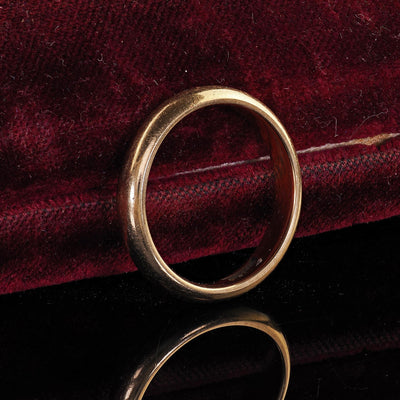 Antique Edwardian 18K Yellow Gold Engraved Classic Wedding Band - Size 7