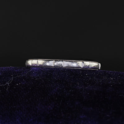Antique Art Deco Platinum Engraved Wedding Band - Size 6 1/2
