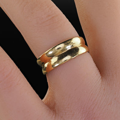 Vintage Tiffany and Co 18K Yellow Gold Wide Wedding Band - Size 6 1/4