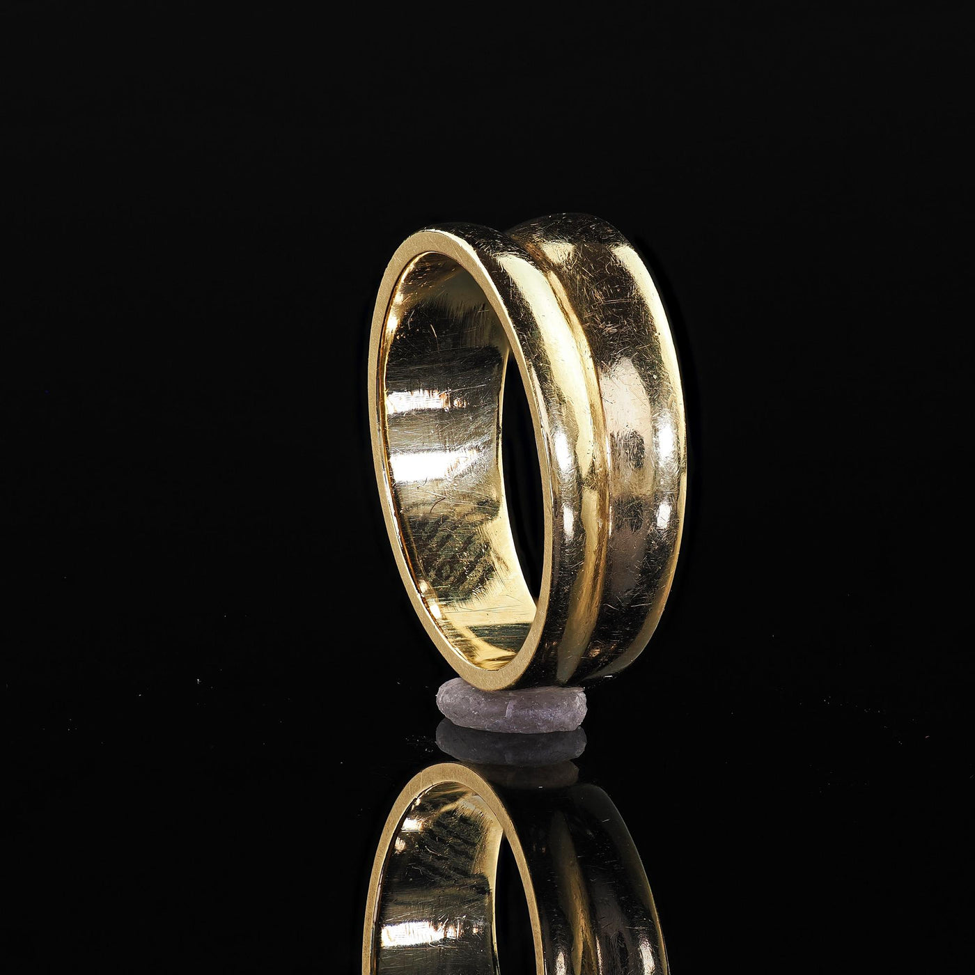 Vintage Tiffany and Co 18K Yellow Gold Wide Wedding Band - Size 6 1/4