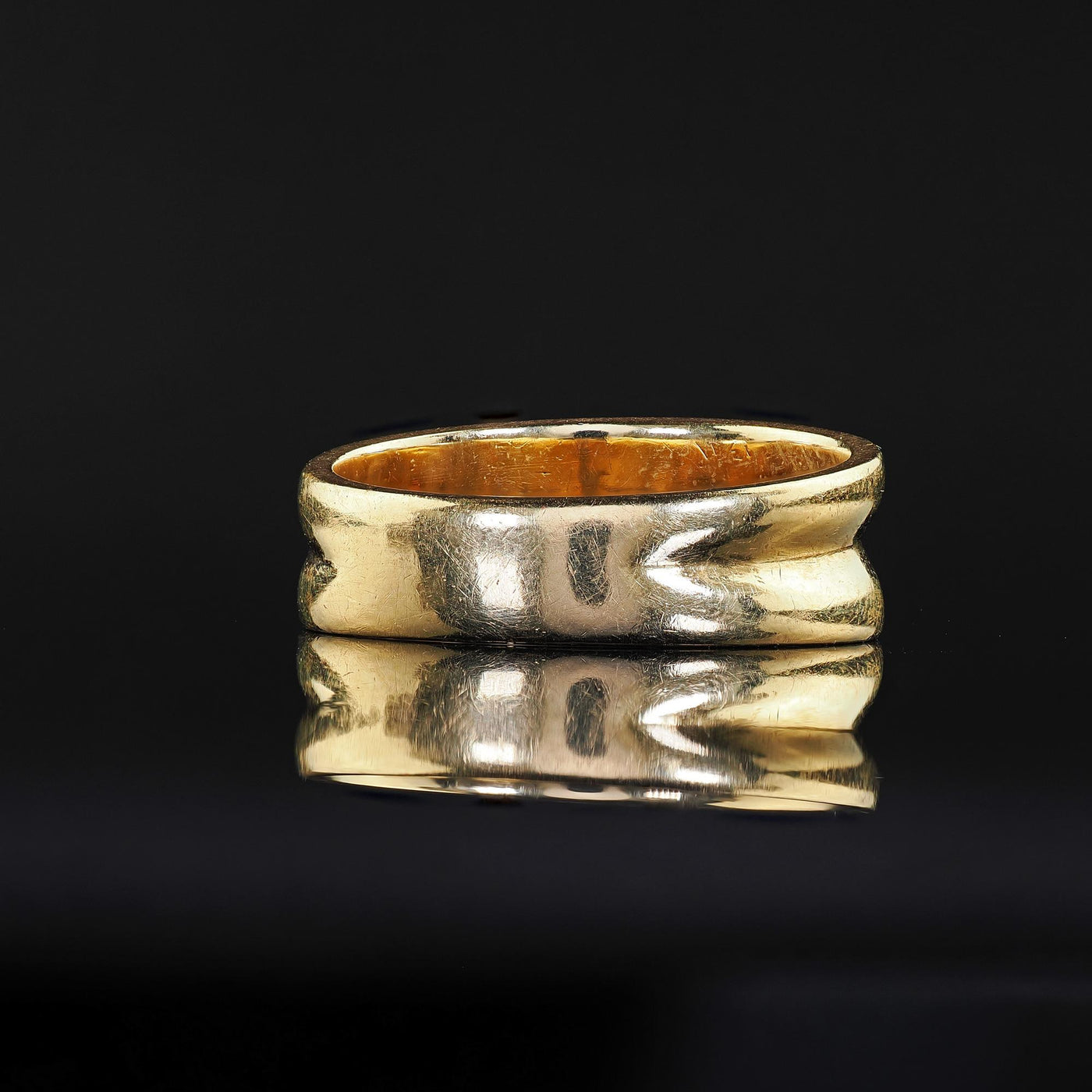 Vintage Tiffany and Co 18K Yellow Gold Wide Wedding Band - Size 6 1/4