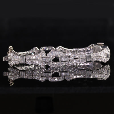 LAYAWAY 4 of 6 - Antique Art Deco Blancpain Platinum Old Cut Diamond Baguette Ladies Dress Watch