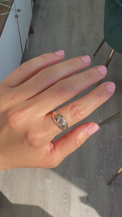 Antique Victorian 14K Yellow Gold Rose Cut Diamond Engagement Ring
