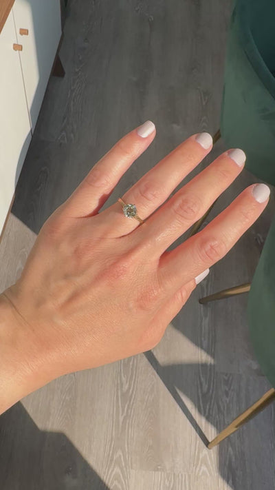Antique Art Deco 14K Yellow Gold Old European Diamond Engagement Ring - GIA