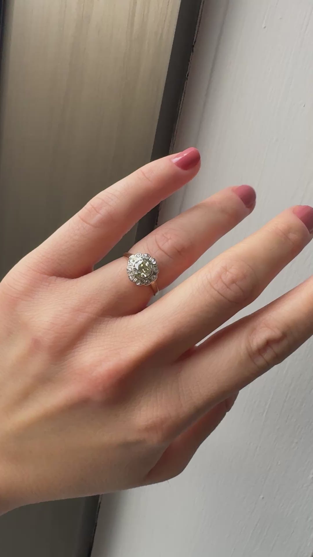 Antique Art Deco 14K Yellow Gold Yellow Old Euro Diamond Engagement Ring - GIA