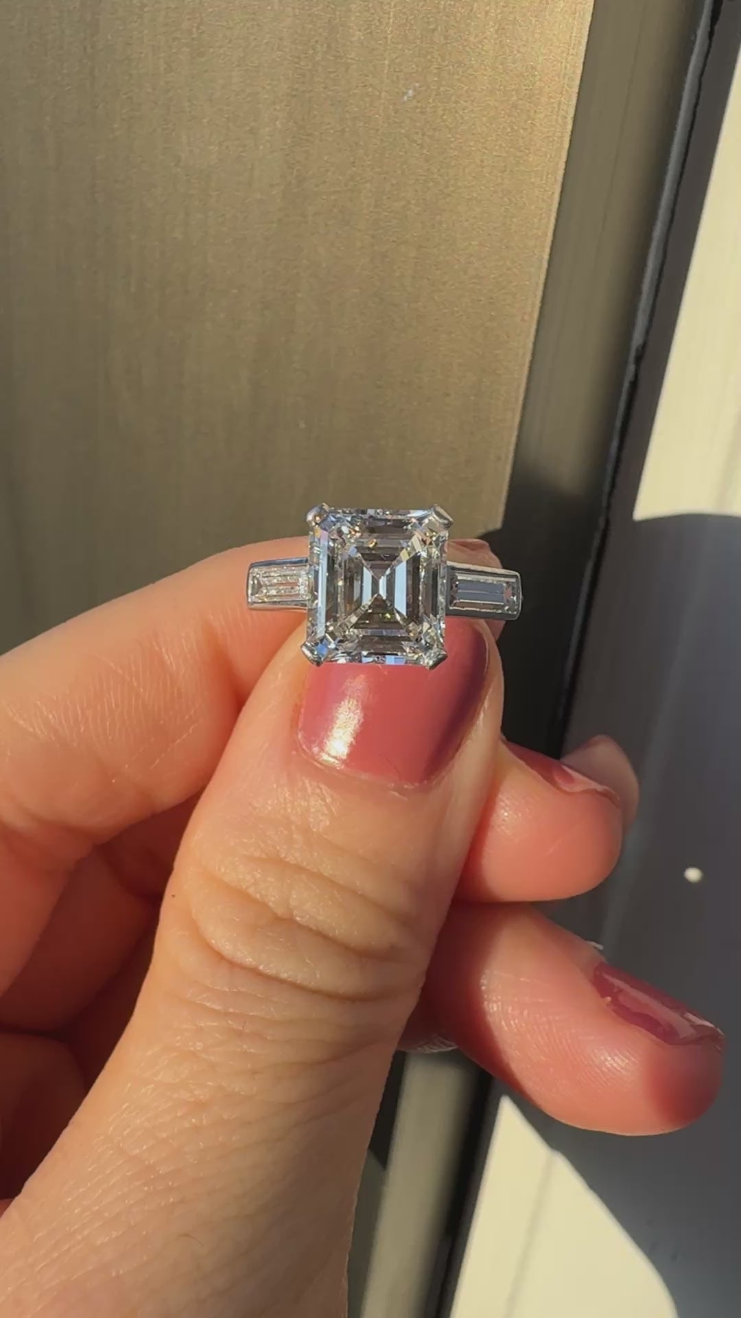 Antique Art Deco Platinum Old Emerald Cut Diamond Engagement Ring - GIA