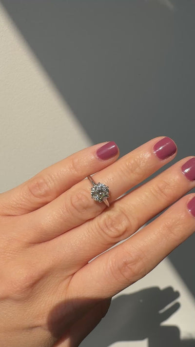 Vintage Retro Platinum Tiffany and Co Old European Cut Diamond Solitaire - GIA