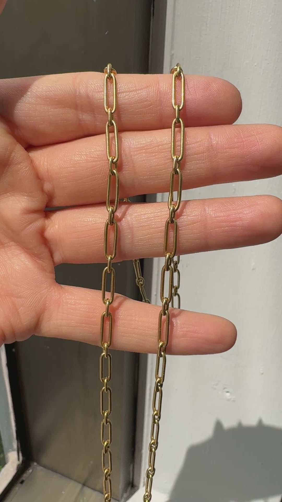 Vintage Estate French 18K Yellow Gold Paperclip Link Chain - 24.5 inches