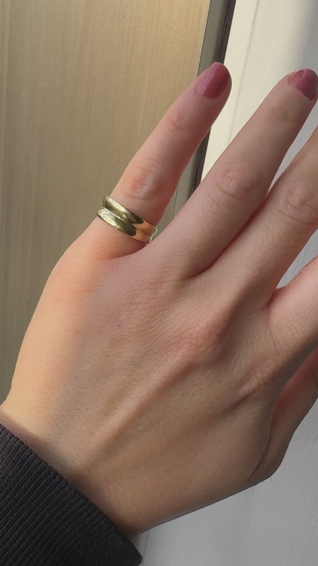 Vintage Tiffany and Co 18K Yellow Gold Wide Wedding Band - Size 6 1/4