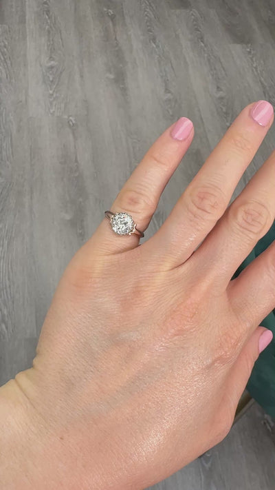 Antique Edwardian 18K Rose Gold Platinum Old Mine Diamond Engagement Ring - GIA