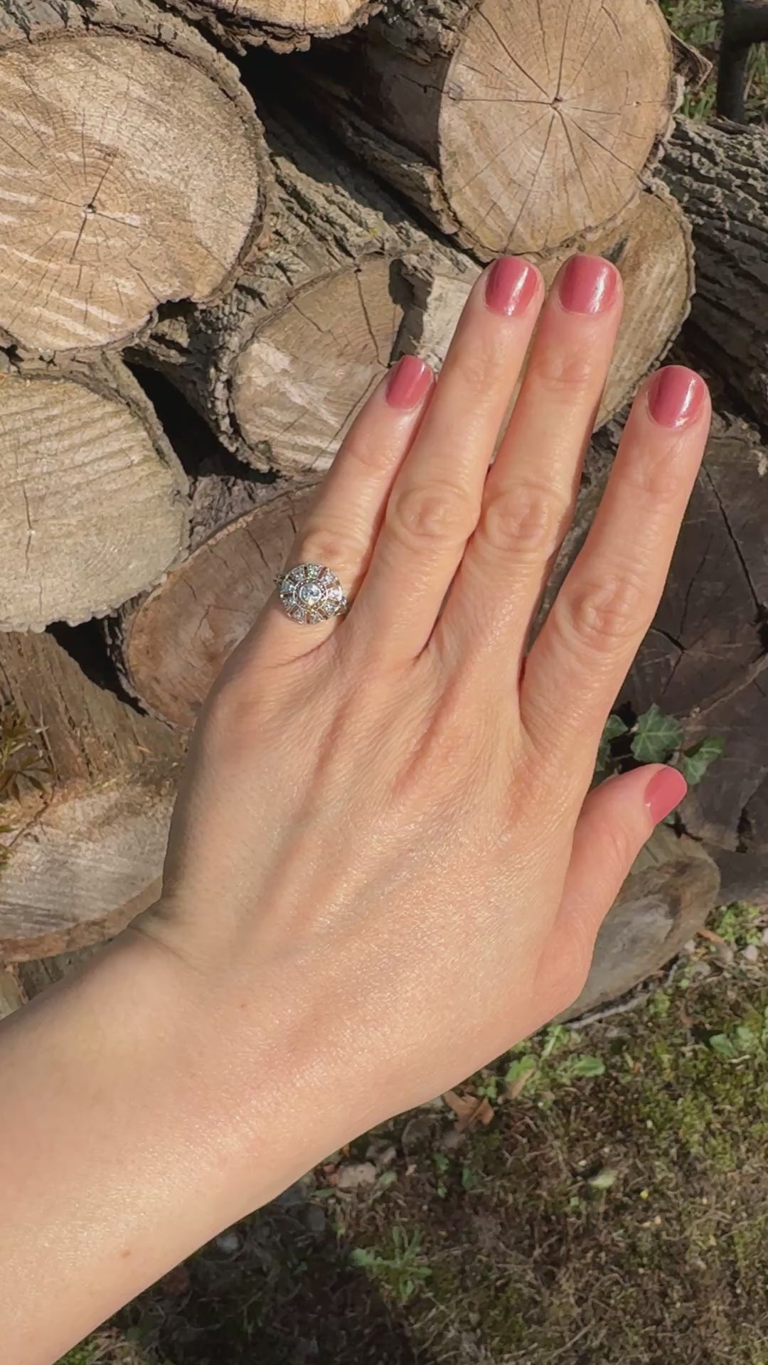Antique Edwardian Platinum Old European Diamond Filigree Engagement Ring