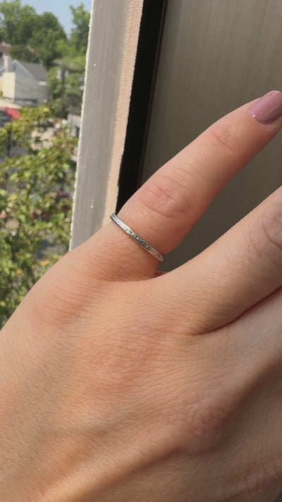 Vintage Retro Platinum Classic Engraved Wedding Band Ring - 5 1/4