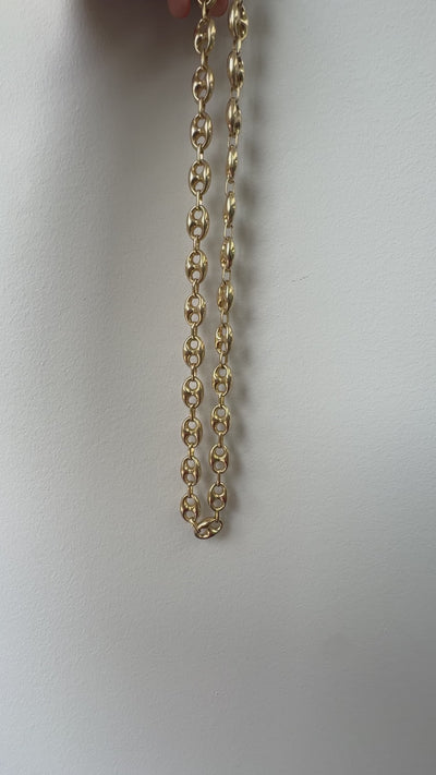 Vintage Retro 10K Yellow Gold Mariners Link Wide Chain - 27 inches