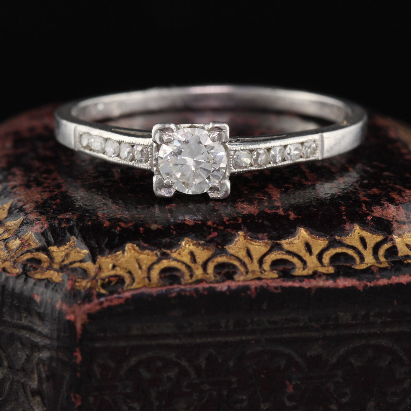 Antique Art Deco Platinum & Diamond Engagement Ring - The Antique Parlour