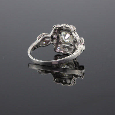 Antique Art Deco Platinum & Diamond Engagement Ring - GIA - The Antique Parlour