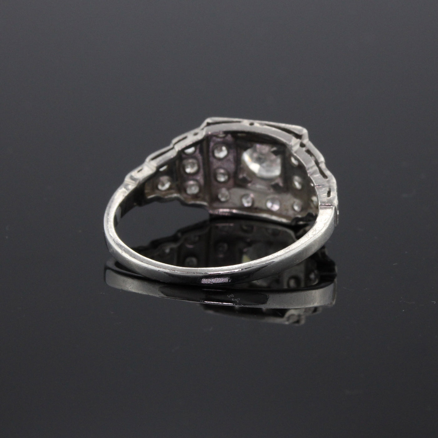 Antique Art Deco Platinum & Diamond Engagement Ring - The Antique Parlour