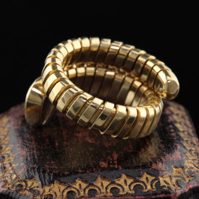 Vintage Estate 18K Yellow Gold & Sapphire Coil Ring - The Antique Parlour