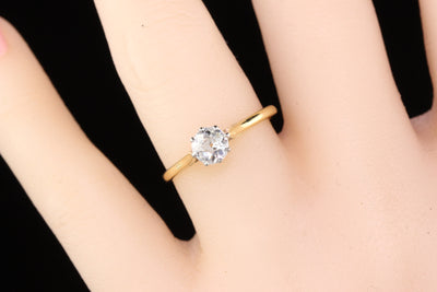 Antique Edwardian Yellow Gold Platinum Diamond Engagement Ring