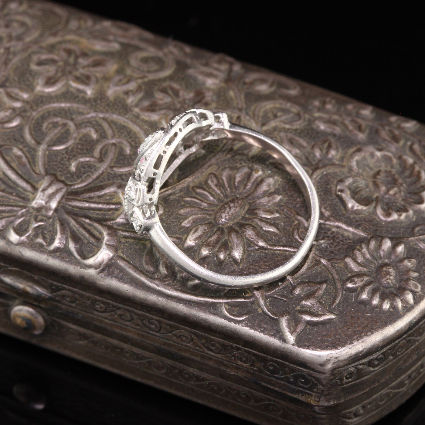 Antique Art Deco Platinum & Diamond Ring - The Antique Parlour