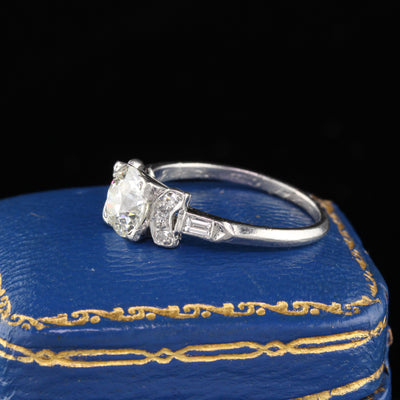 Antique Art Deco Platinum Diamond Engagement Ring - The Antique Parlour