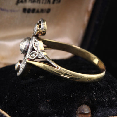 Vintage 14K Yellow Gold, Platinum Top & Diamond Ring - The Antique Parlour