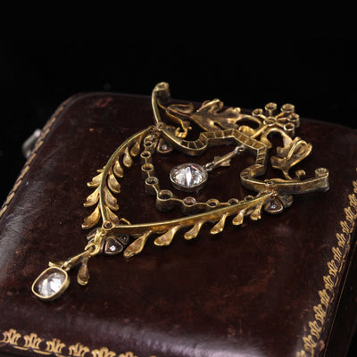 Antique Victorian 18K Yellow Gold & Diamond Pin Pendant - The Antique Parlour