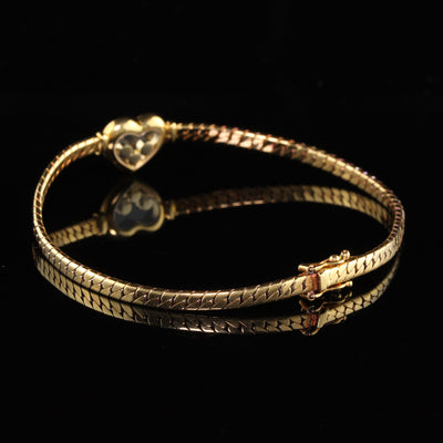 Vintage Chopard 18K Yellow Gold Happy Diamonds Heart Bracelet
