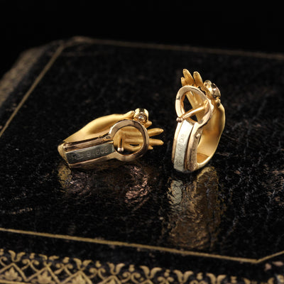 Vintage Carrera y Carrera 18K Yellow Gold & Diamond Hand Earrings
