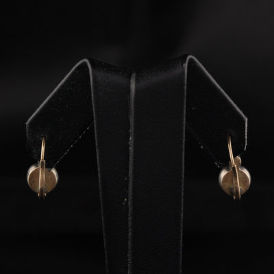 Antique Georgian 18K Yellow Gold and Silver Paste Drop Earrings